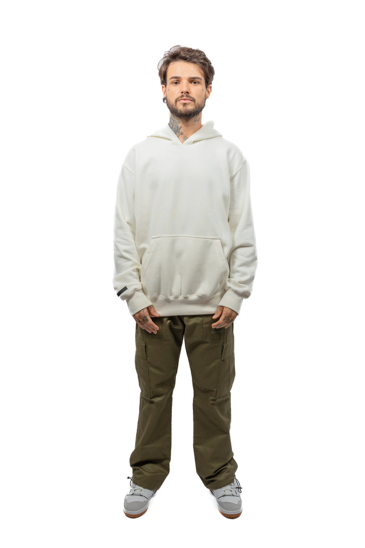 Basic Big Logo Heavy Oversized Hoodie Off-White