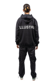 Basic Big Logo Heavy Oversized Hoodie Black