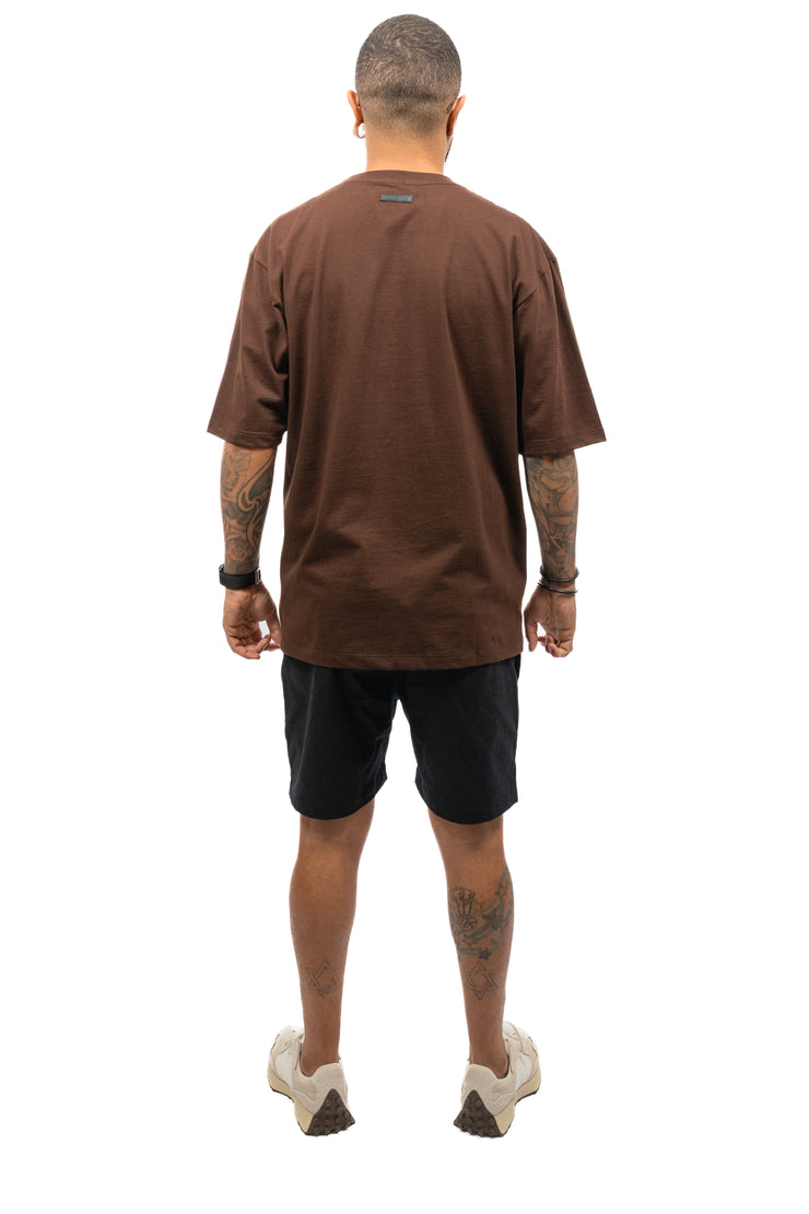 Sine Tempore Logo Oversized Tee Brown