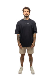 Basic Minimalist Logo Oversized Tee Black