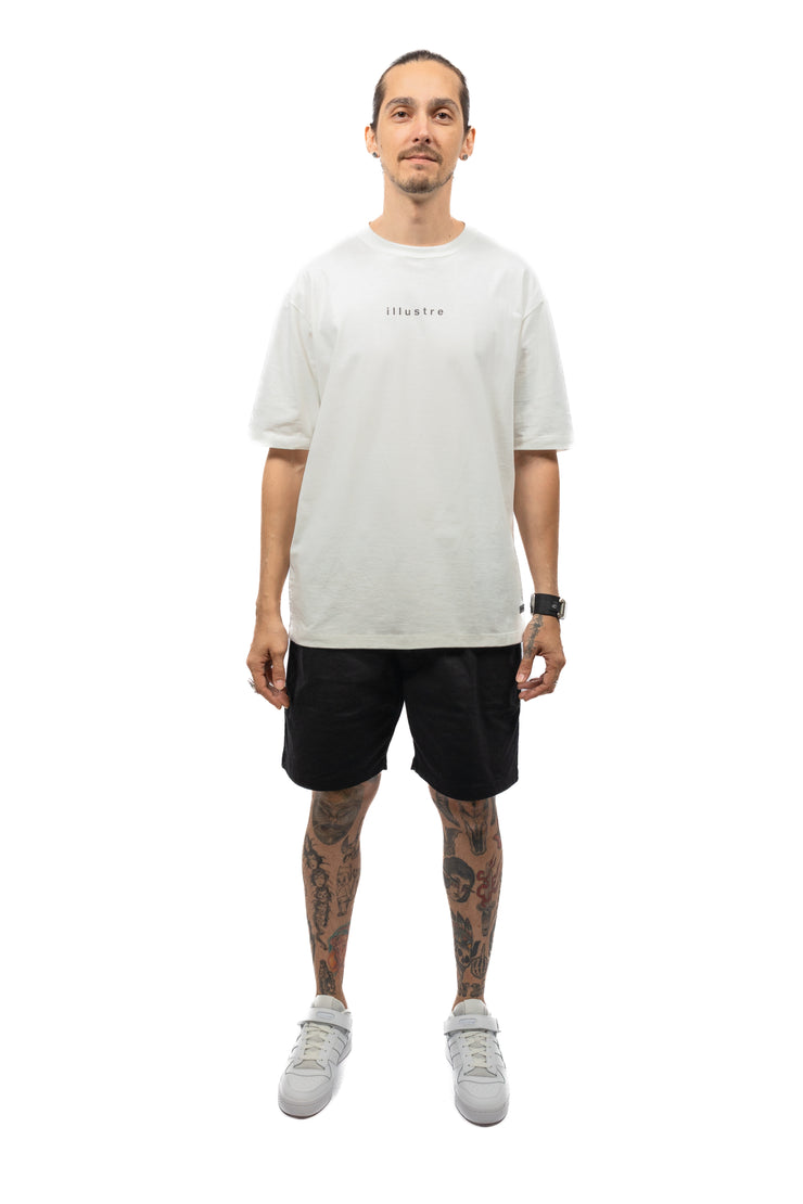 Basic Minimalist Logo Oversized Tee Off-White