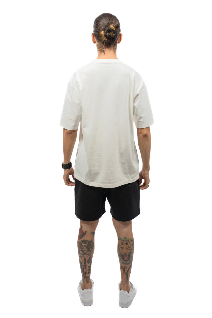 Basic Minimalist Logo Oversized Tee Off-White